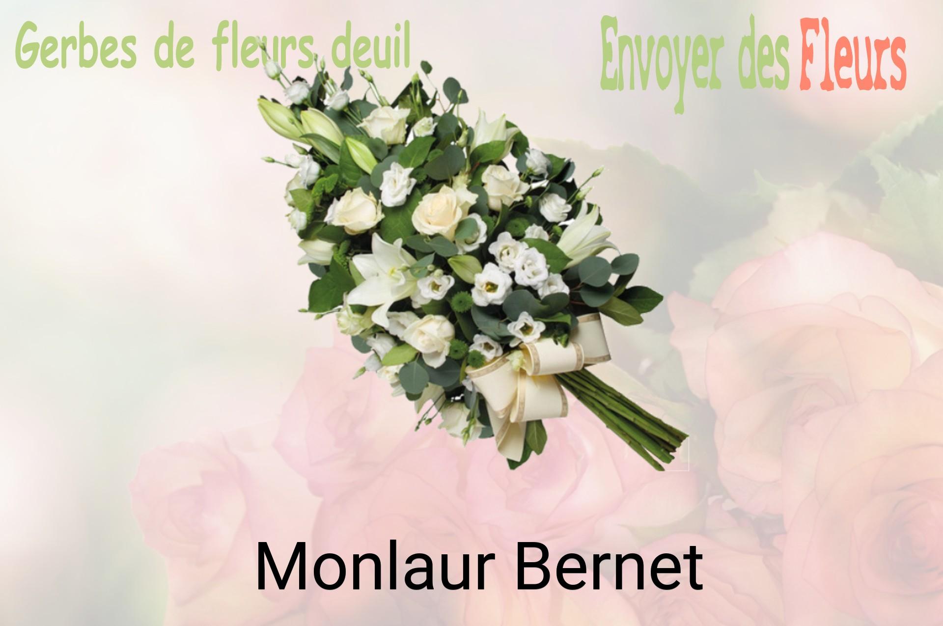 Gerbe de fleurs de deuil livrée à Monlaur-Bernet